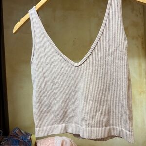 Free People V-Neck Ribbed Tank Top